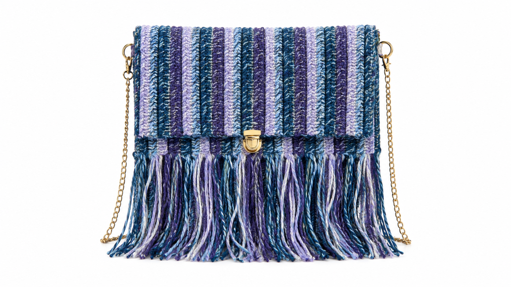 Ocean Mist Handmade Fringe Bag