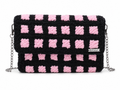 Blush Grid Handmade Clutch Bag