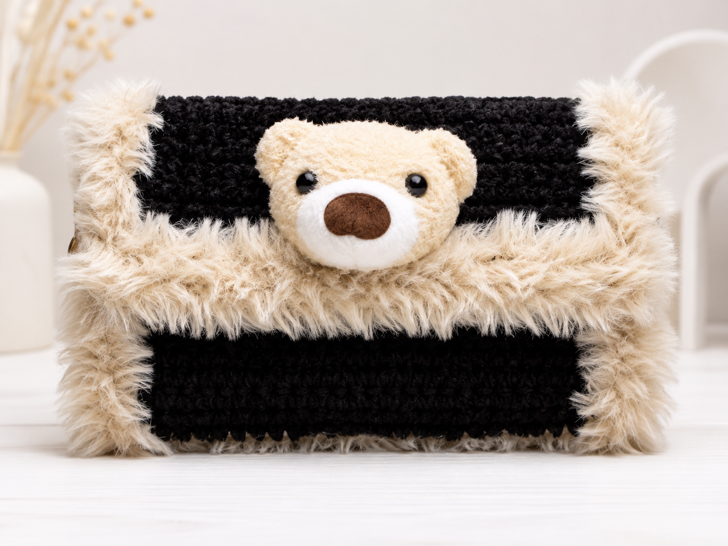 Cozy Bear Plush Statement Clutch